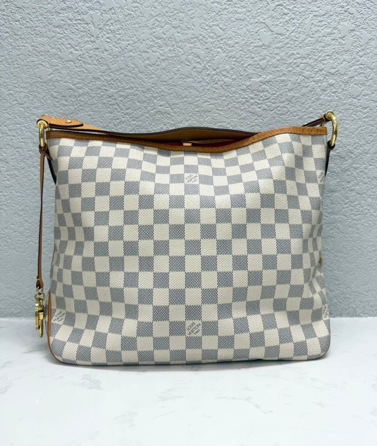 Louis Vuitton - Delightful PM - Damier Azur coated canvas with Vachetta leather trim - White - (small)