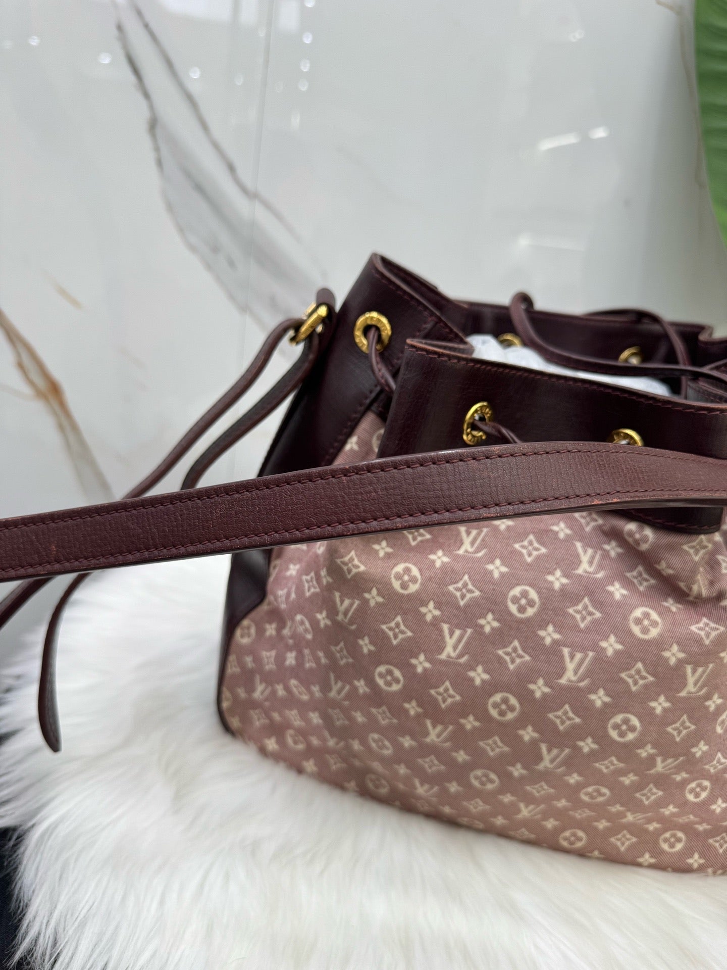 Louis Vuitton - Denim Monogram Bucket Bag - Denim - Jeans - Pink - (medium)