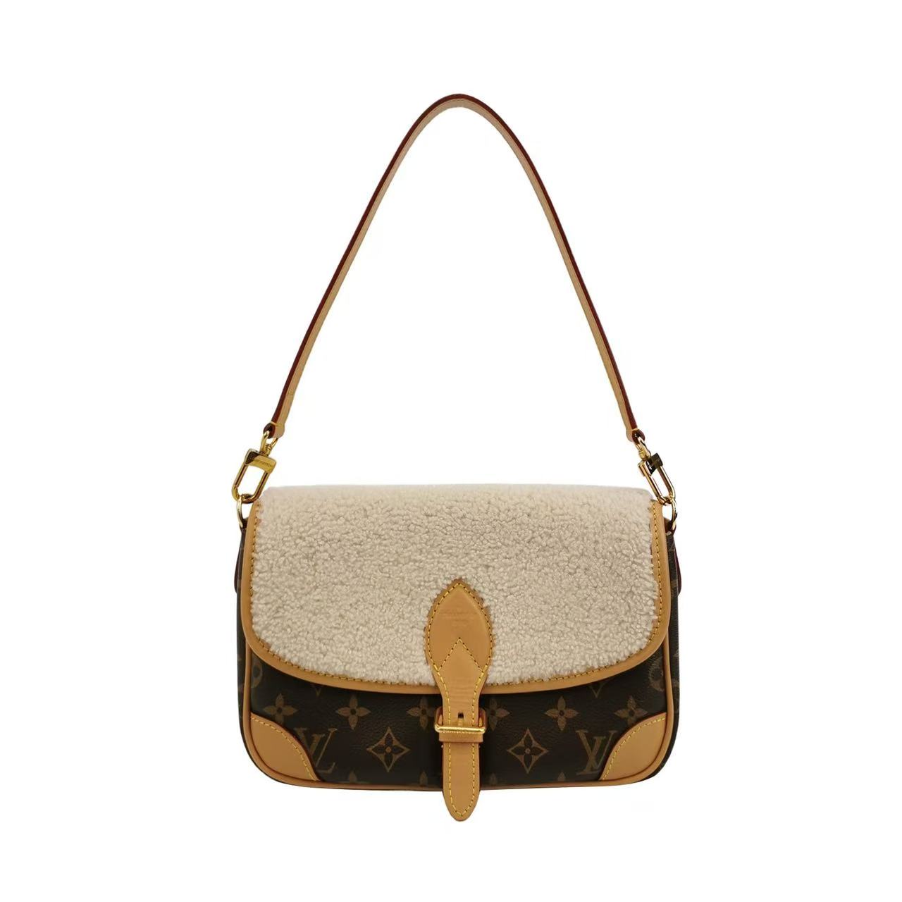 Louis Vuitton - Diane - Monogram coated canvas, natural Vachetta leather, and Spanish sheep wool - Brown and Beige - (small)