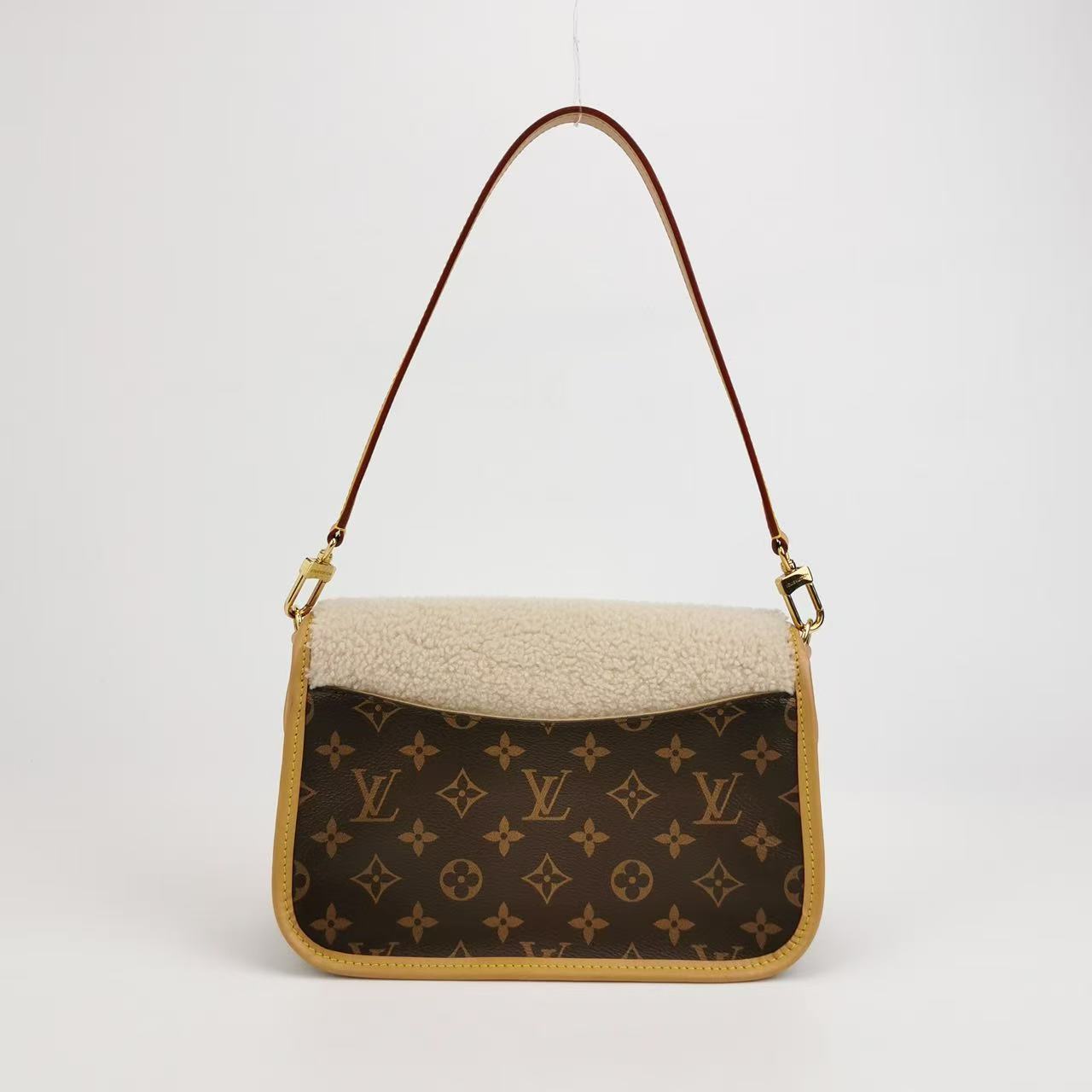 Louis Vuitton - Diane - Monogram coated canvas, natural Vachetta leather, and Spanish sheep wool - Brown and Beige - (small)