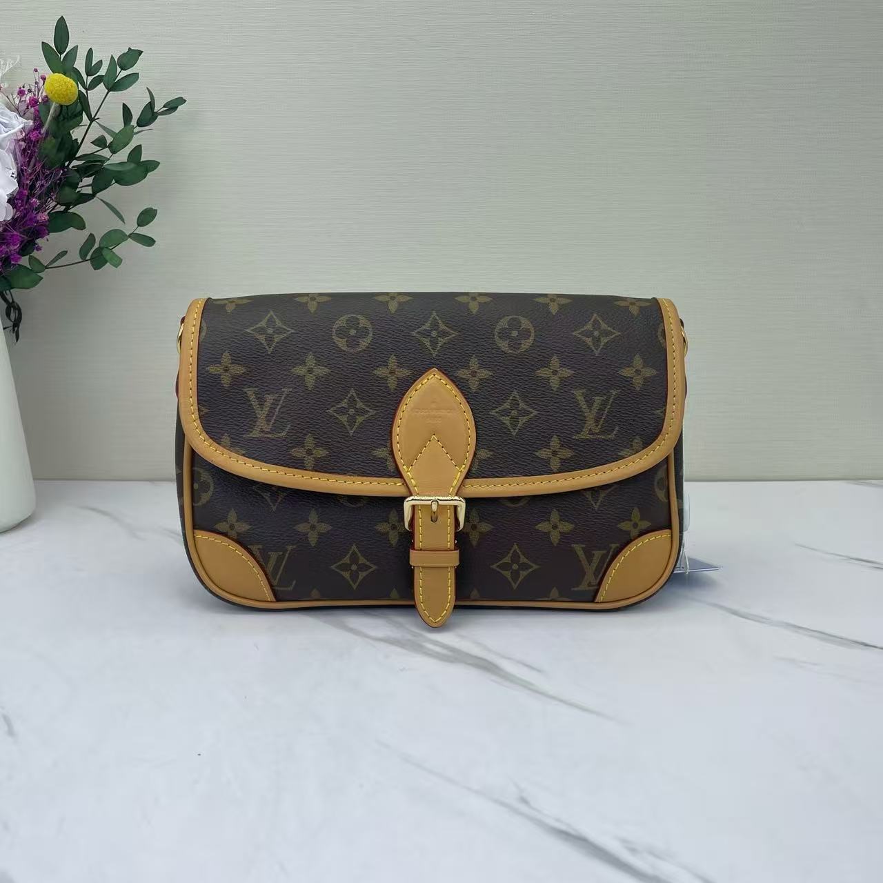 Louis Vuitton - Diane - Monogram coated canvas with natural Vachetta leather trim - Brown - (medium)