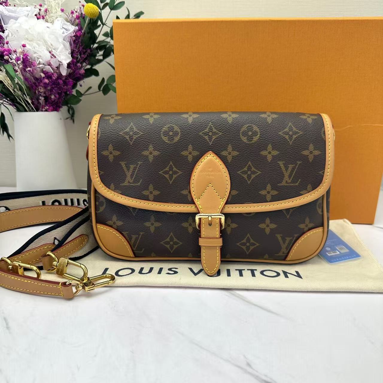 Louis Vuitton - Diane - Monogram coated canvas with natural Vachetta leather trim - Brown - (medium)
