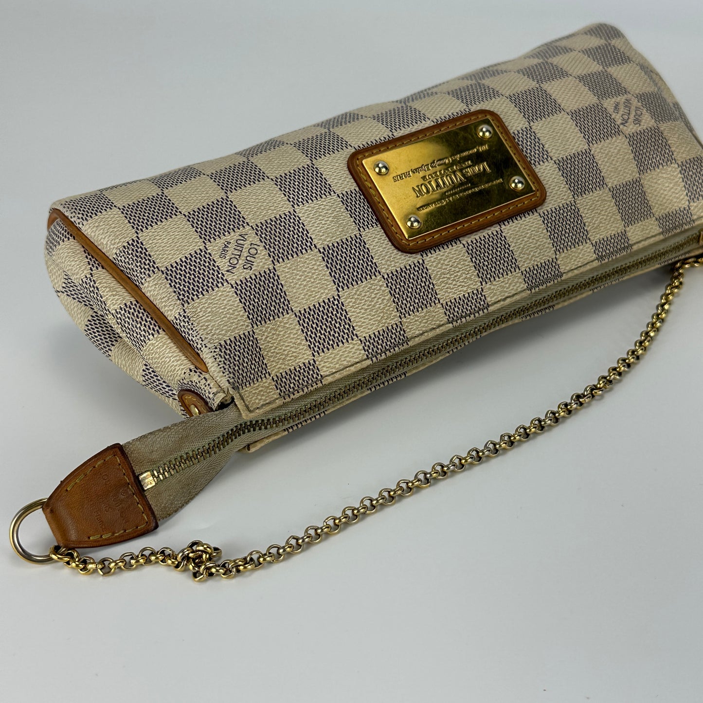 Louis Vuitton - Eva Pouch - Damier Azur coated canvas with natural cowhide leather trim - White - (mini)