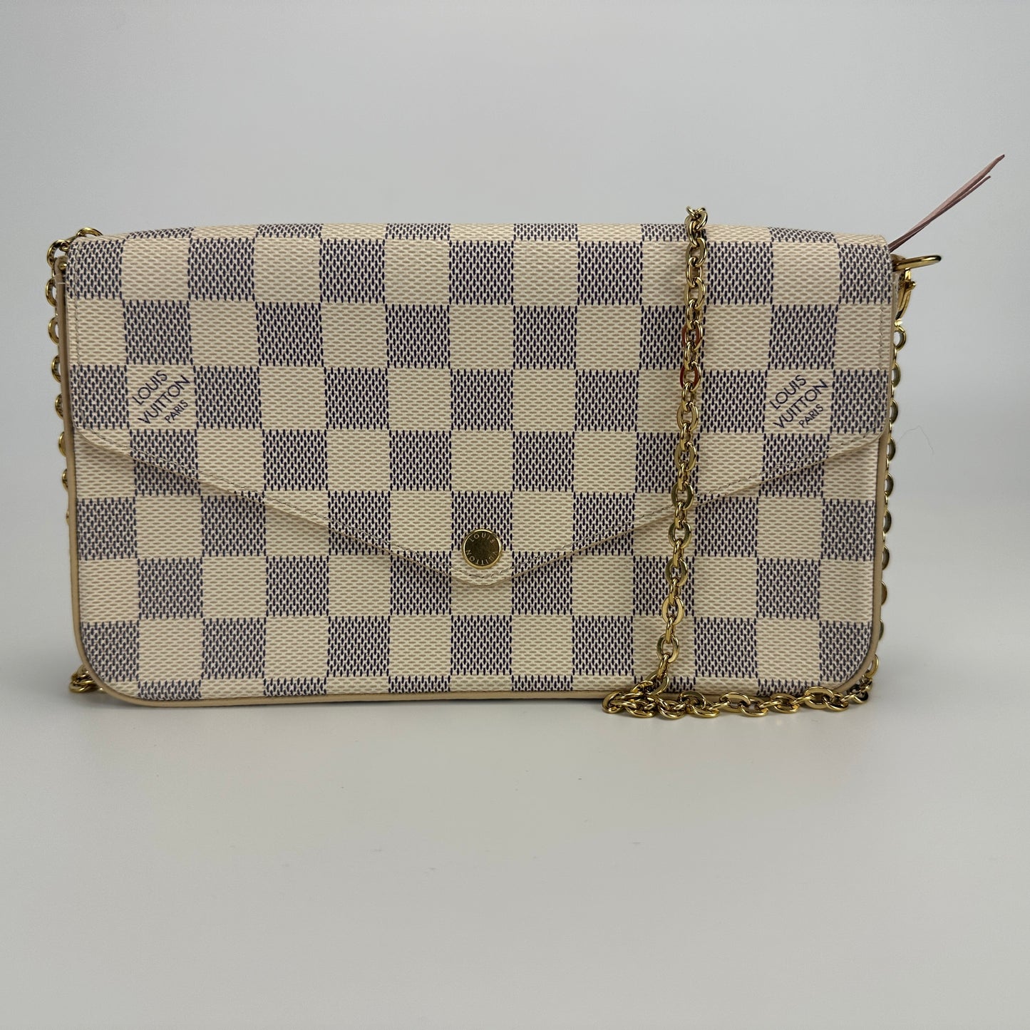 Louis Vuitton - Félicie Pochette - Damier Azur canvas with natural cowhide leather trim - White - (mini)