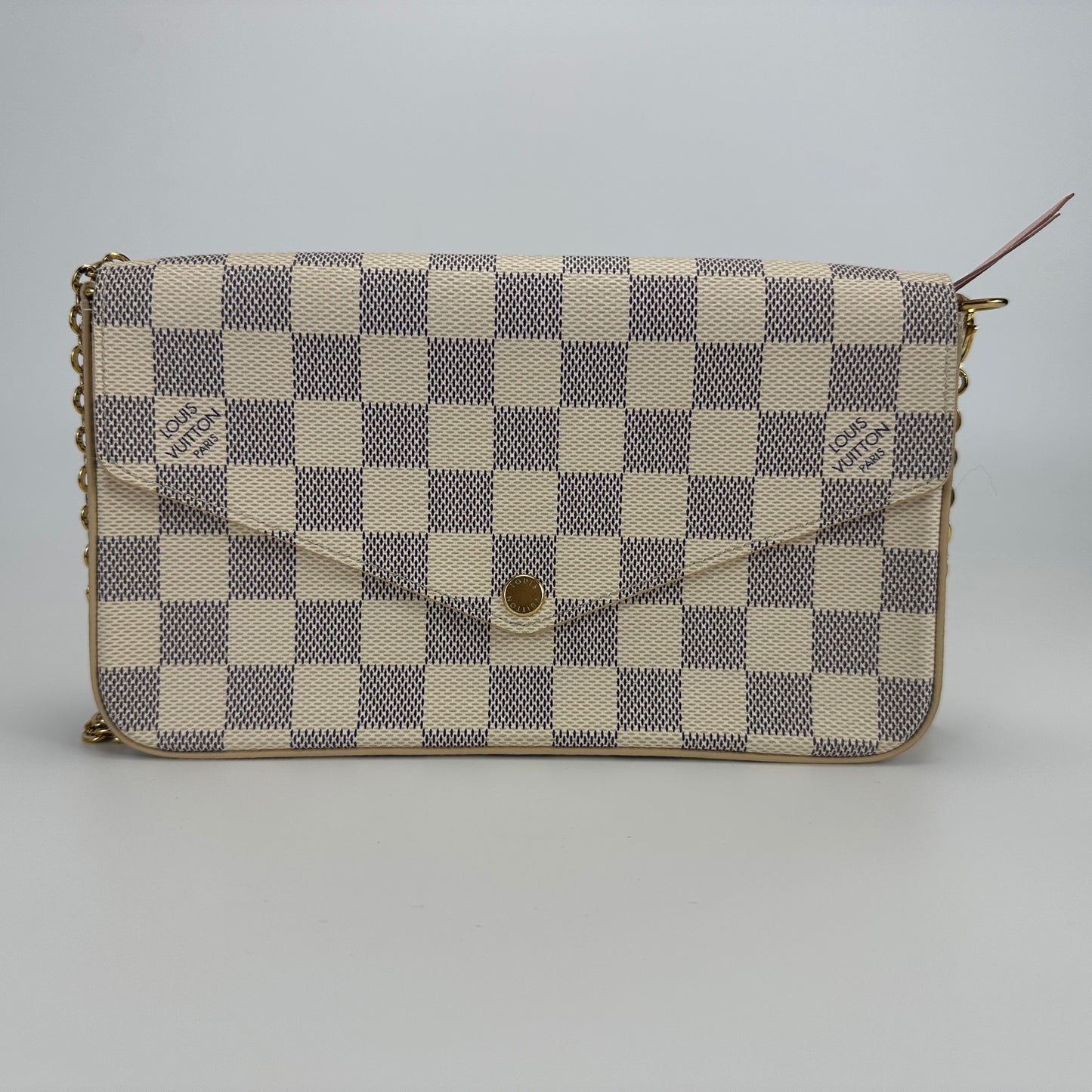 Louis Vuitton - Félicie Pochette - Damier Azur canvas with natural cowhide leather trim - White - (mini)