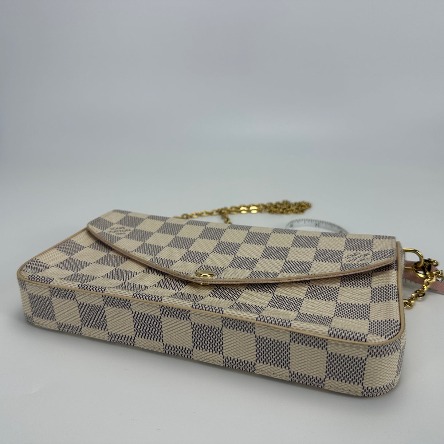 Louis Vuitton - Félicie Pochette - Damier Azur canvas with natural cowhide leather trim - White - (mini)