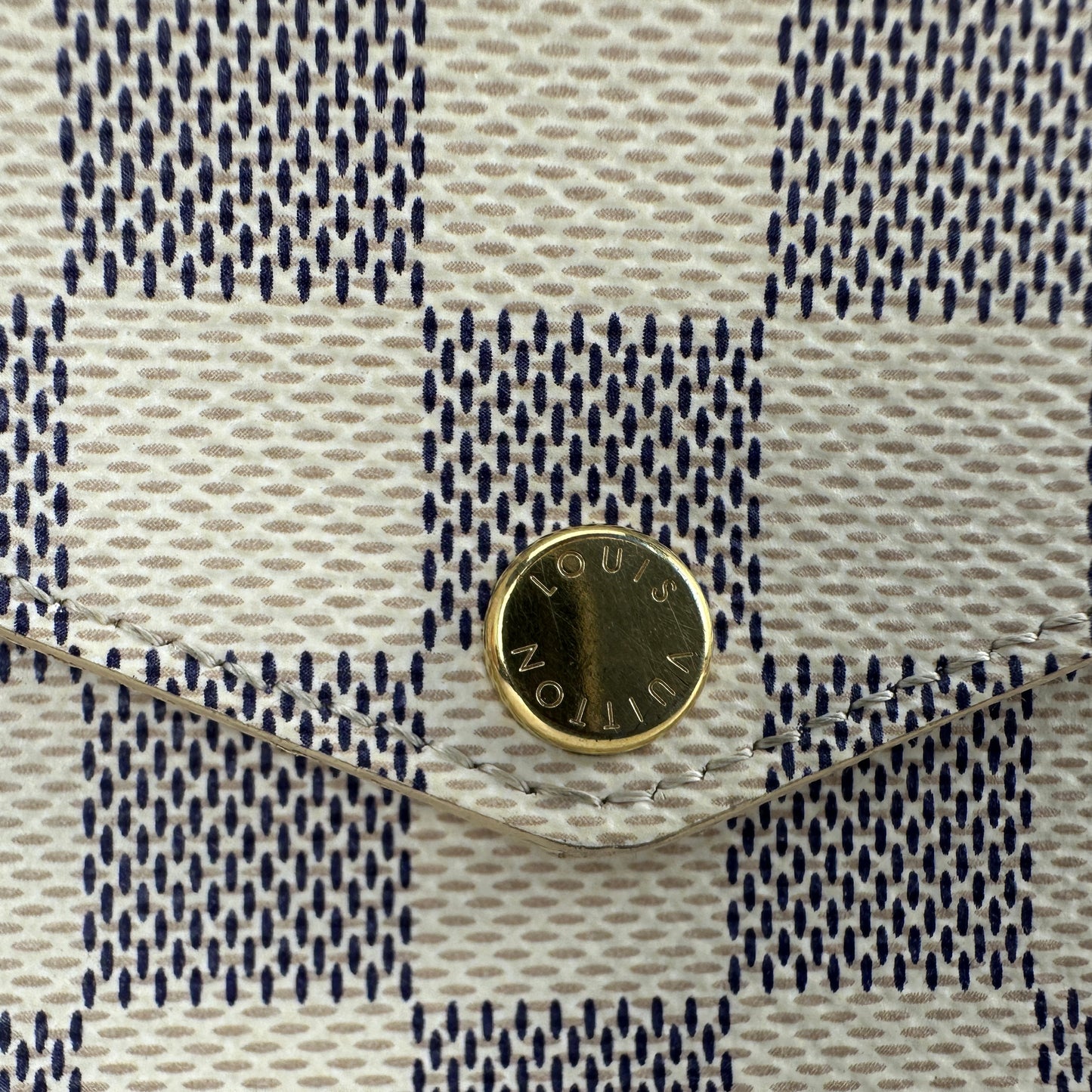 Louis Vuitton - Félicie Pochette - Damier Azur canvas with natural cowhide leather trim - White - (mini)