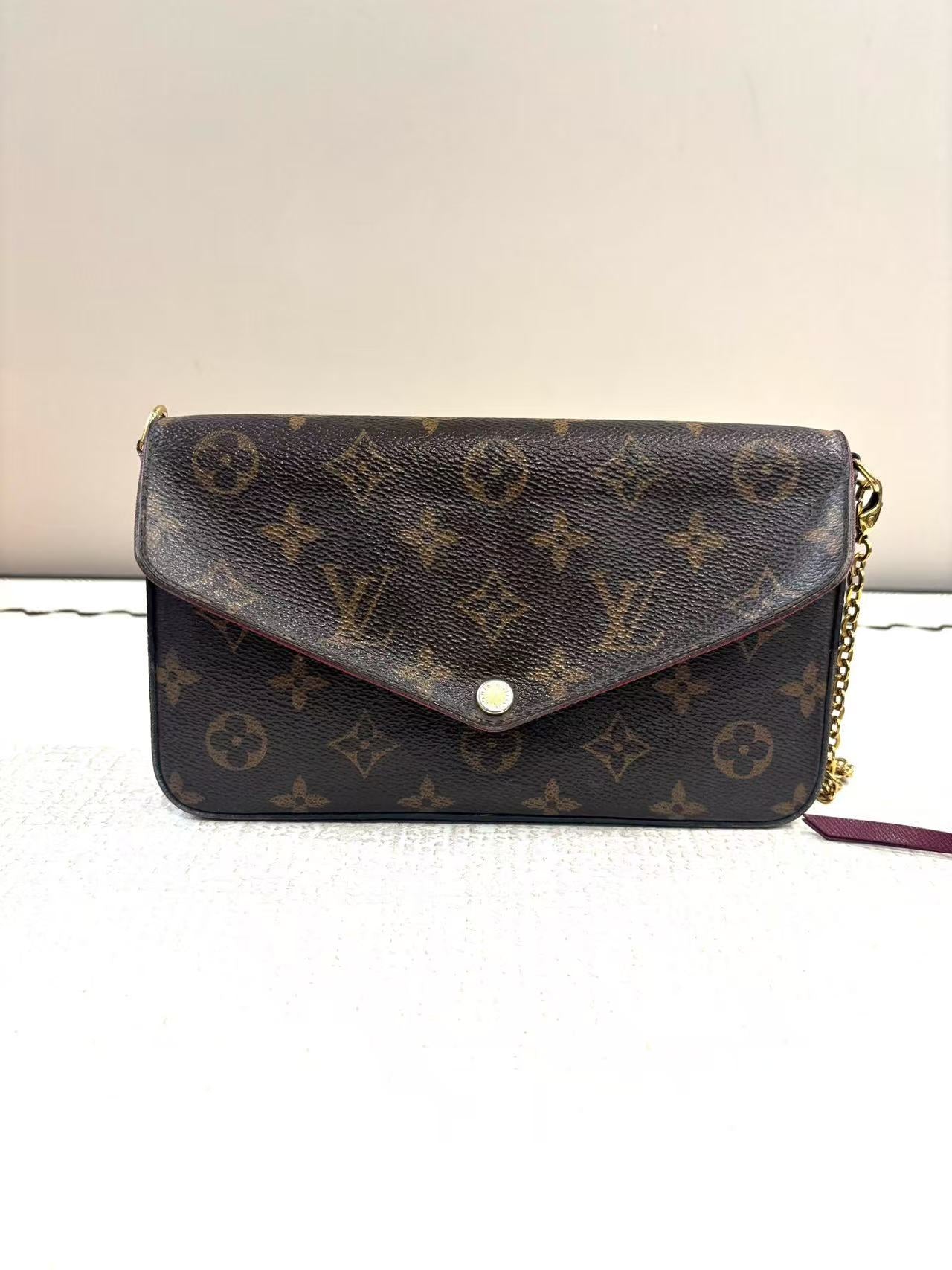 Louis Vuitton - Felicie Pochette - Monogram Coated Canvas with Cowhide Leather trim - Brown - (mini)