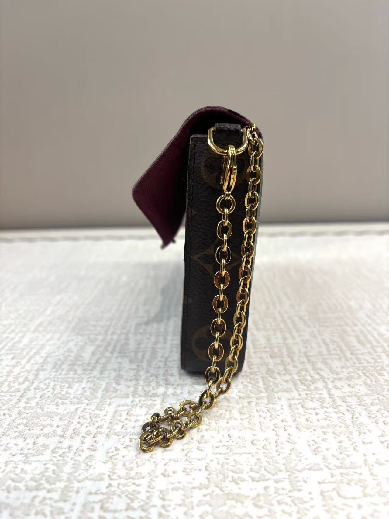 Louis Vuitton - Felicie Pochette - Monogram Coated Canvas with Cowhide Leather trim - Brown - (mini)