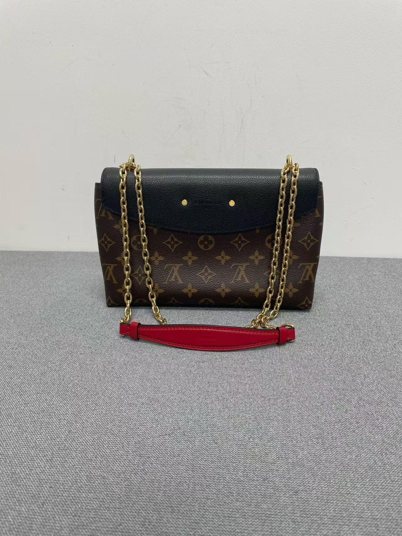 Louis Vuitton - Flap Bag - Monogram coated canvas with grained leather flap - Brown and Black with Gold-Tone Hardware - (Small)