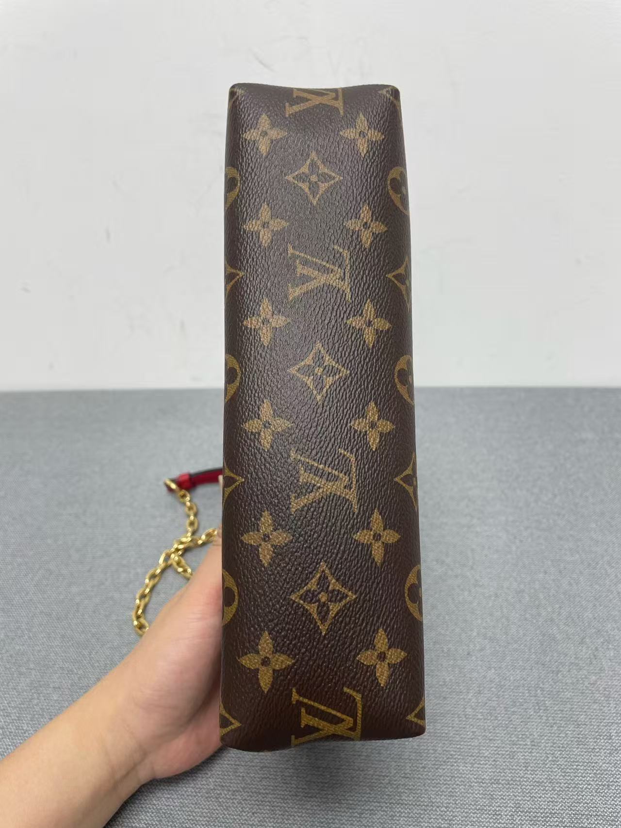 Louis Vuitton - Flap Bag - Monogram coated canvas with grained leather flap - Brown and Black with Gold-Tone Hardware - (Small)
