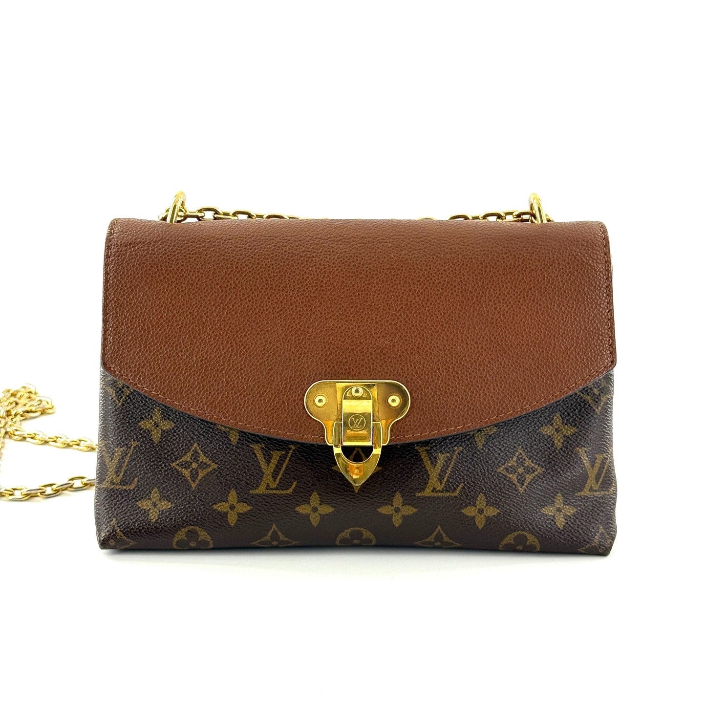Louis Vuitton - Flap Bag - Monogram coated canvas with grained leather trim - Brown with Caramel accents - (Small)