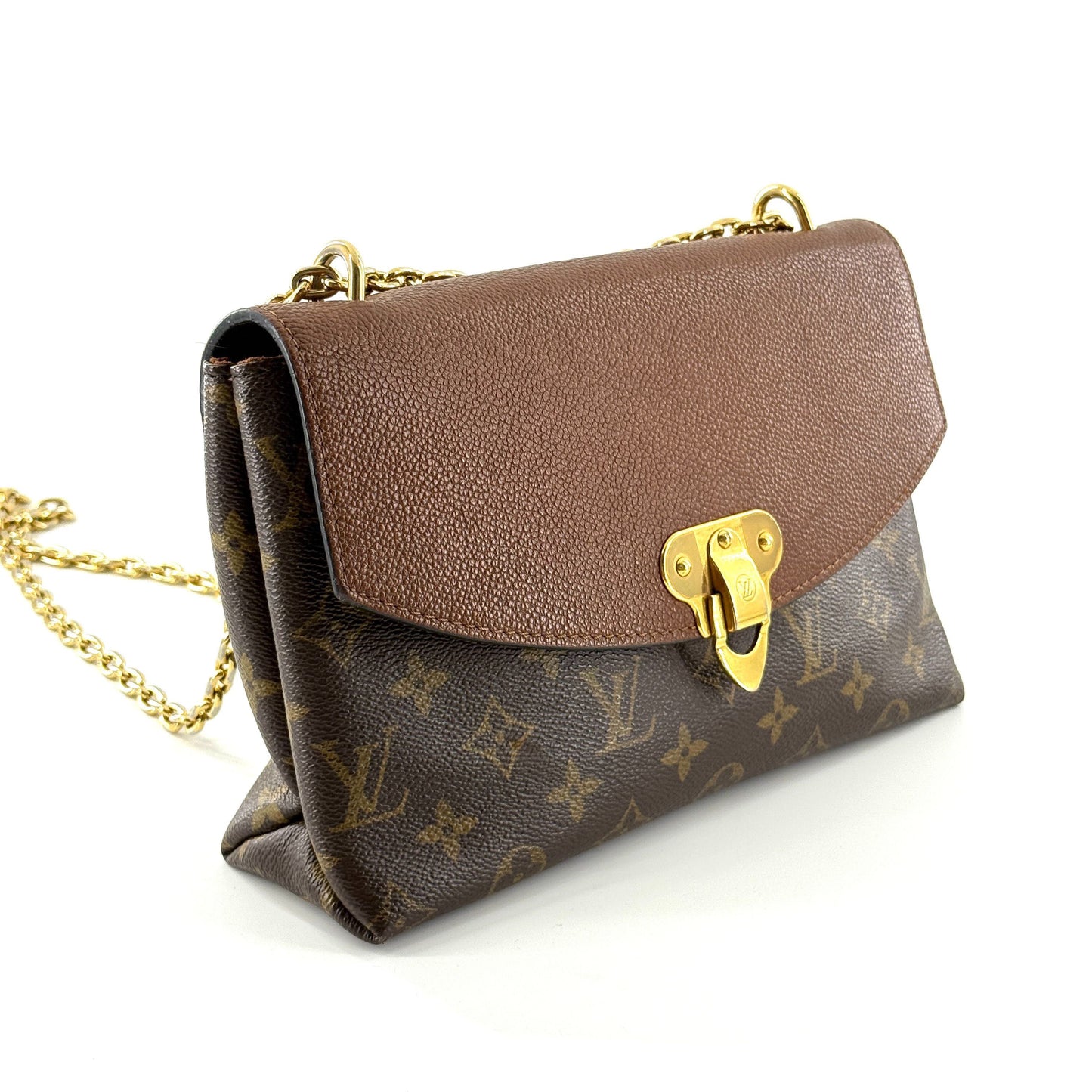 Louis Vuitton - Flap Bag - Monogram coated canvas with grained leather trim - Brown with Caramel accents - (Small)