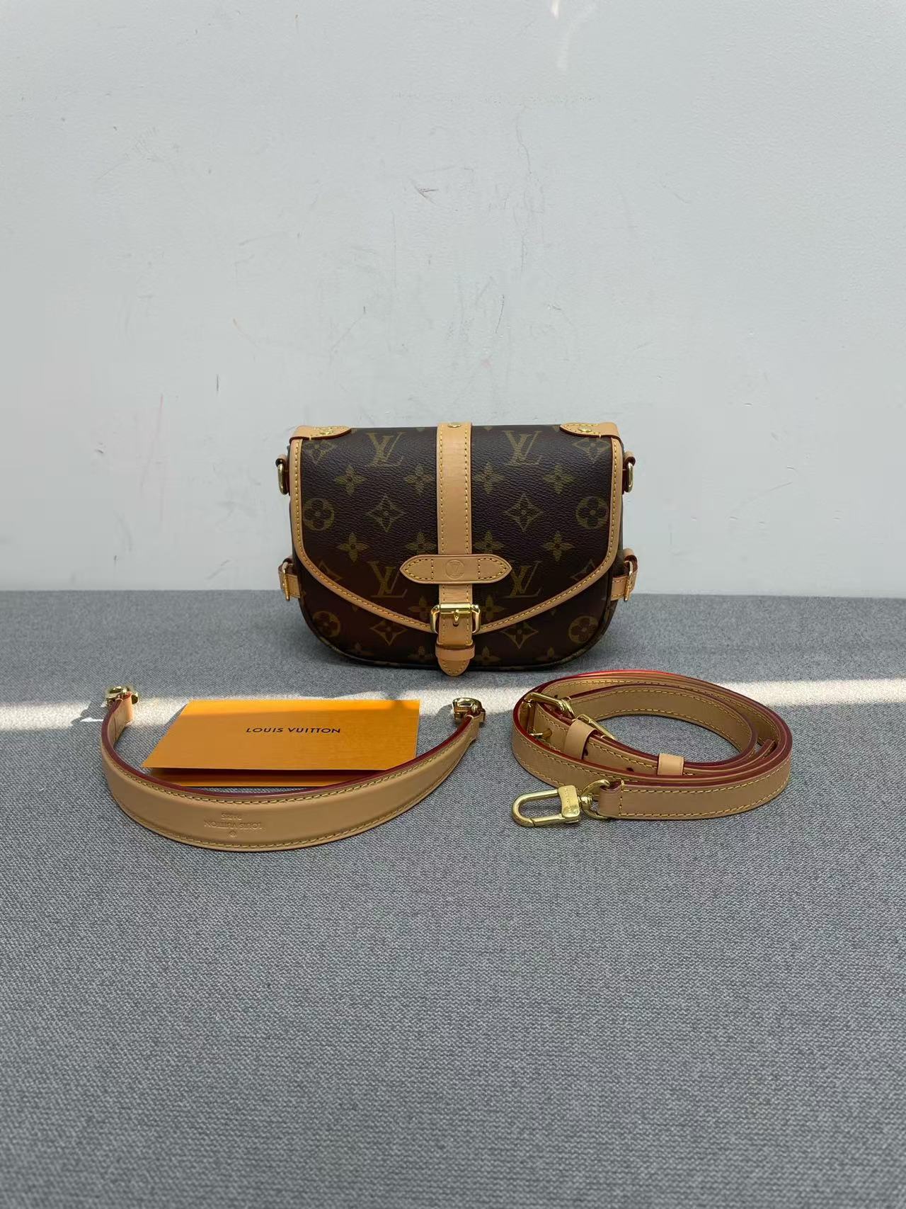 Louis Vuitton - Gemini - Monogram coated canvas with natural cowhide leather trim - Brown - (Mini)