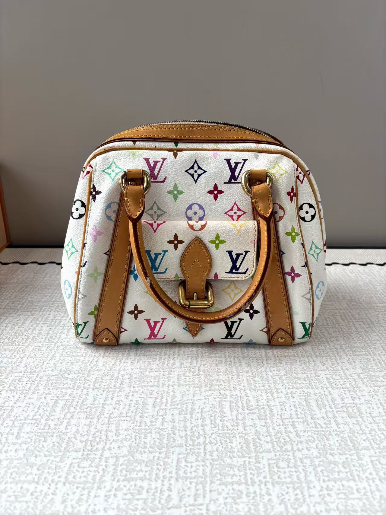 Louis Vuitton - Judy PM - Monogram Multicolore coated canvas with natural Vachetta leather trim - White with Multicolour Monogram - (Small)
