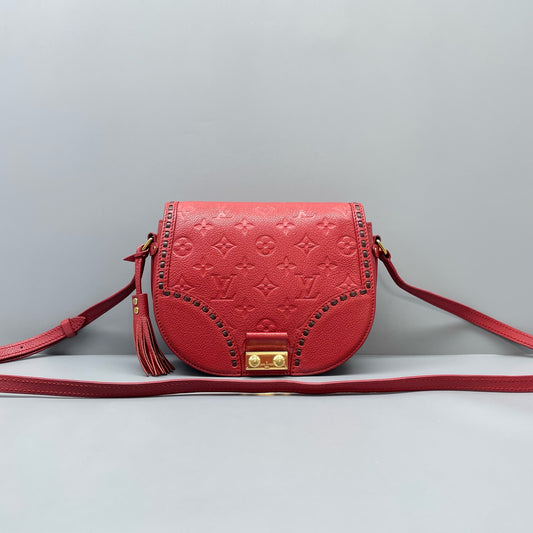 Louis Vuitton - Junot Saddle Bag - Grained leather - Red - (Small)
