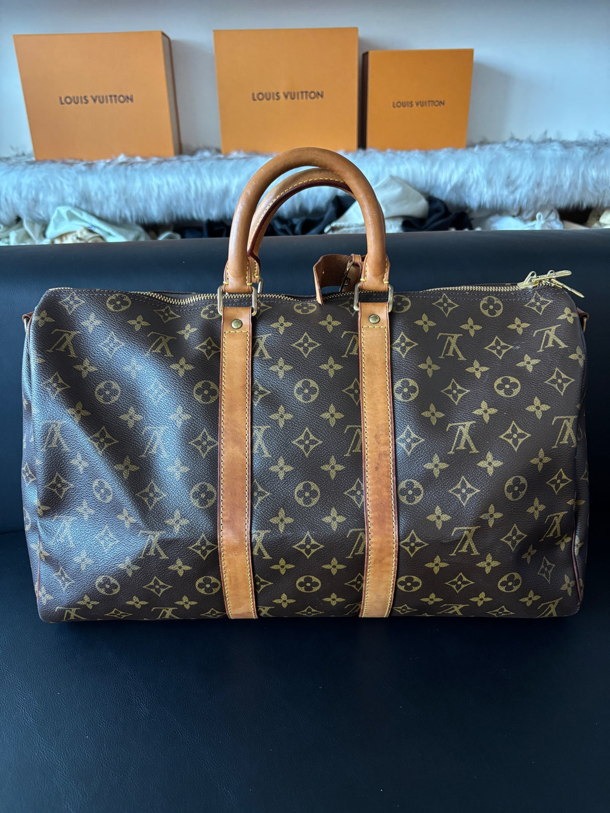 Louis Vuitton - Keepall 45 - Leather - Brown - (45)
