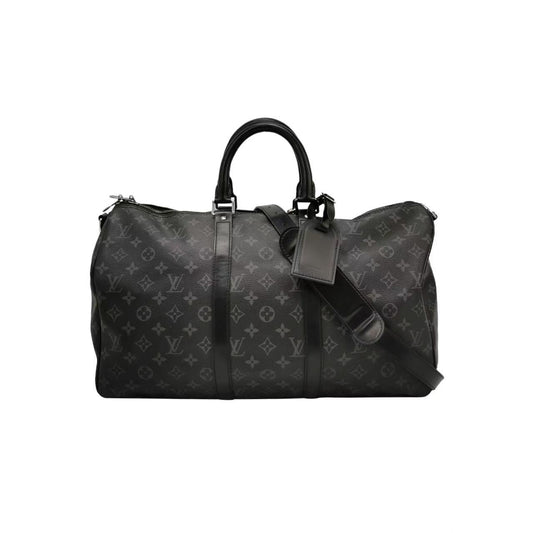 Louis Vuitton - Keepall 45 - Monogram Eclipse coated canvas with leather trim - Black - (medium)