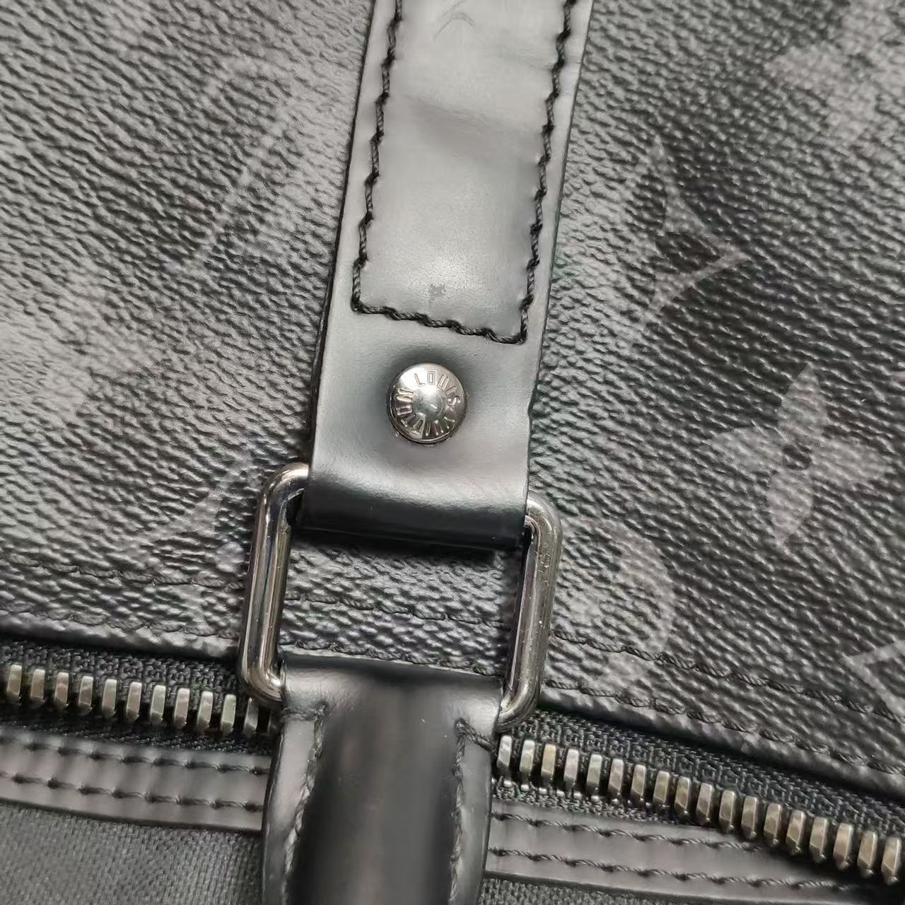 Louis Vuitton - Keepall 45 - Monogram Eclipse coated canvas with leather trim - Black - (medium)