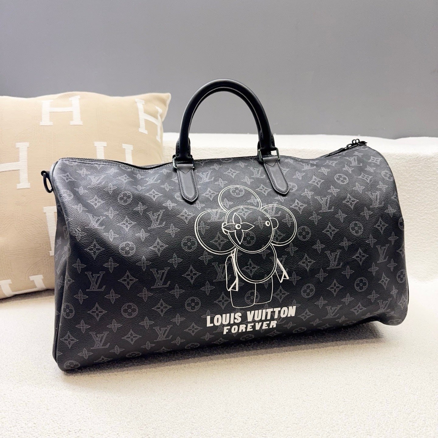 Louis Vuitton - Keepall 50 - Leather - Black - (large)