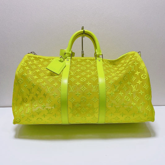 Louis Vuitton - Keepall 50 - Translucent synthetic lace with leather trim - Yellow - (Large)