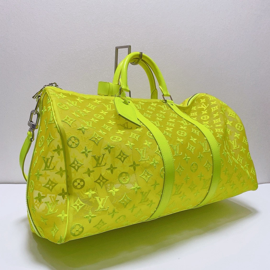 Louis Vuitton - Keepall 50 - Translucent synthetic lace with leather trim - Yellow - (Large)