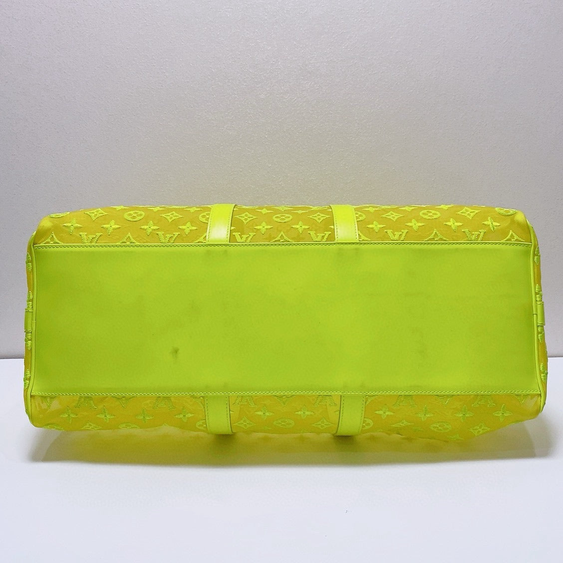 Louis Vuitton - Keepall 50 - Translucent synthetic lace with leather trim - Yellow - (Large)