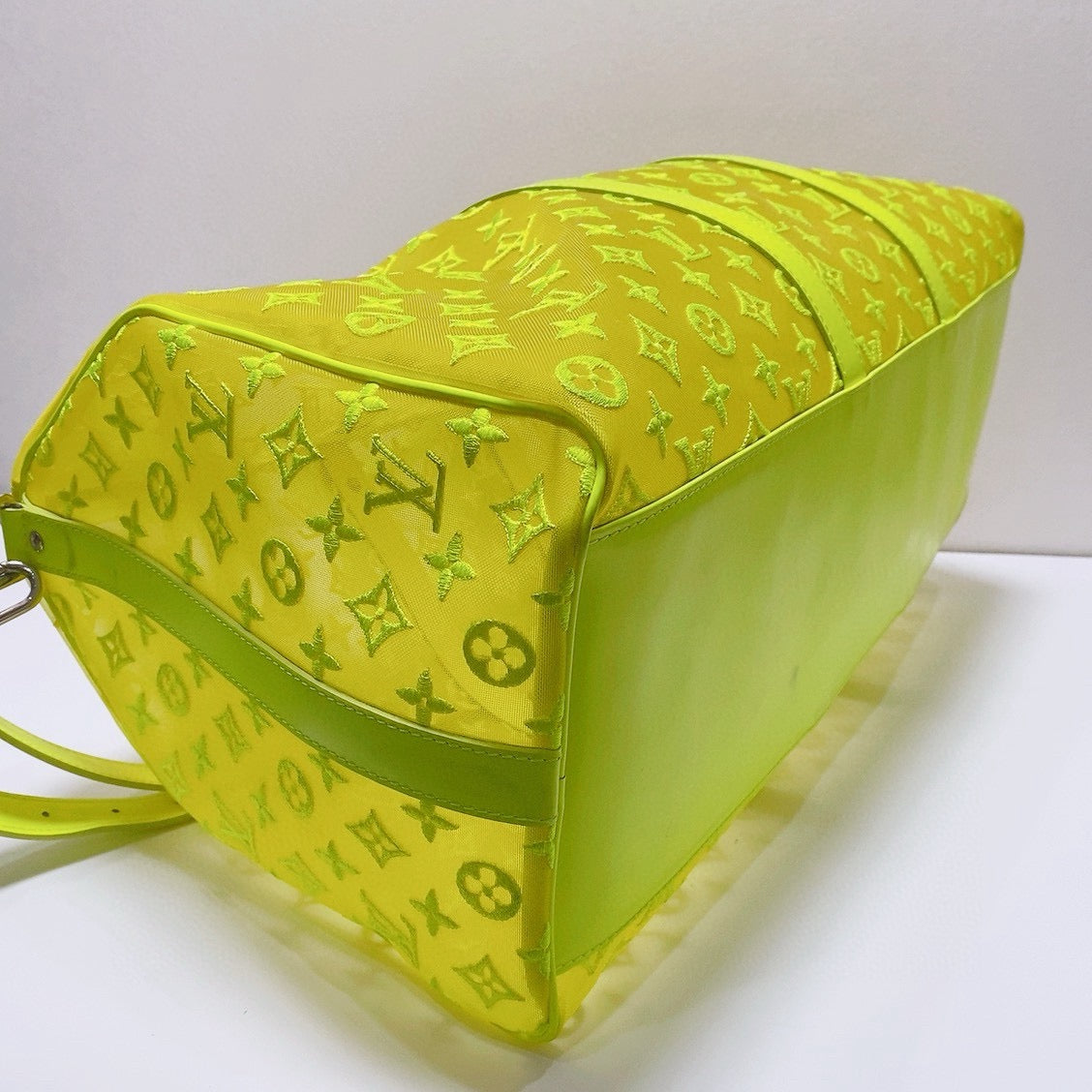 Louis Vuitton - Keepall 50 - Translucent synthetic lace with leather trim - Yellow - (Large)