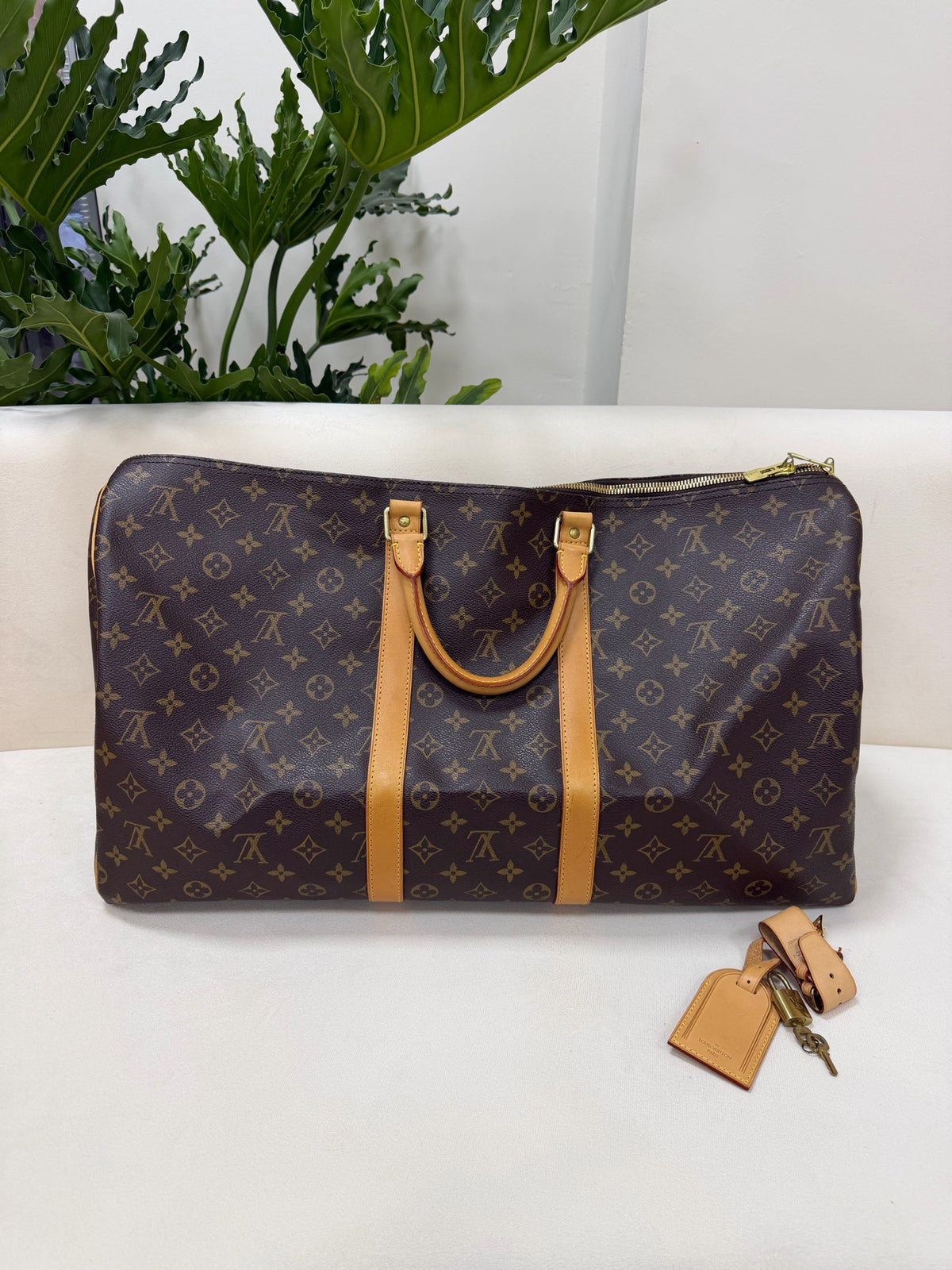 Louis Vuitton - Keepall 55 - Cloth - Brown - (large)