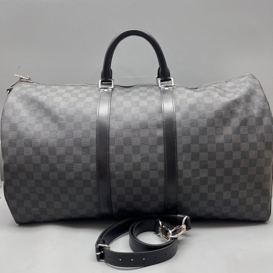 Louis Vuitton - Keepall 55 - Synthetic - Black - (Large)