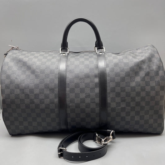 Louis Vuitton - Keepall 55 - Synthetic - Black - (Large)