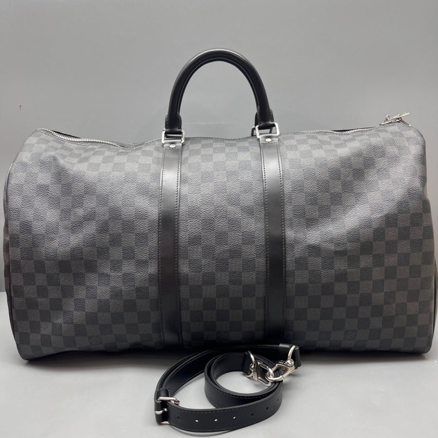Louis Vuitton - Keepall 55 - Synthetic - Black - (Large)