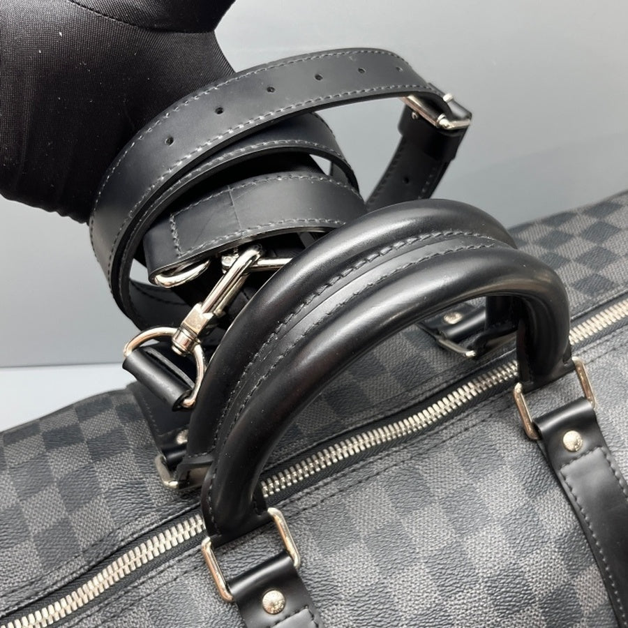 Louis Vuitton - Keepall 55 - Synthetic - Black - (Large)