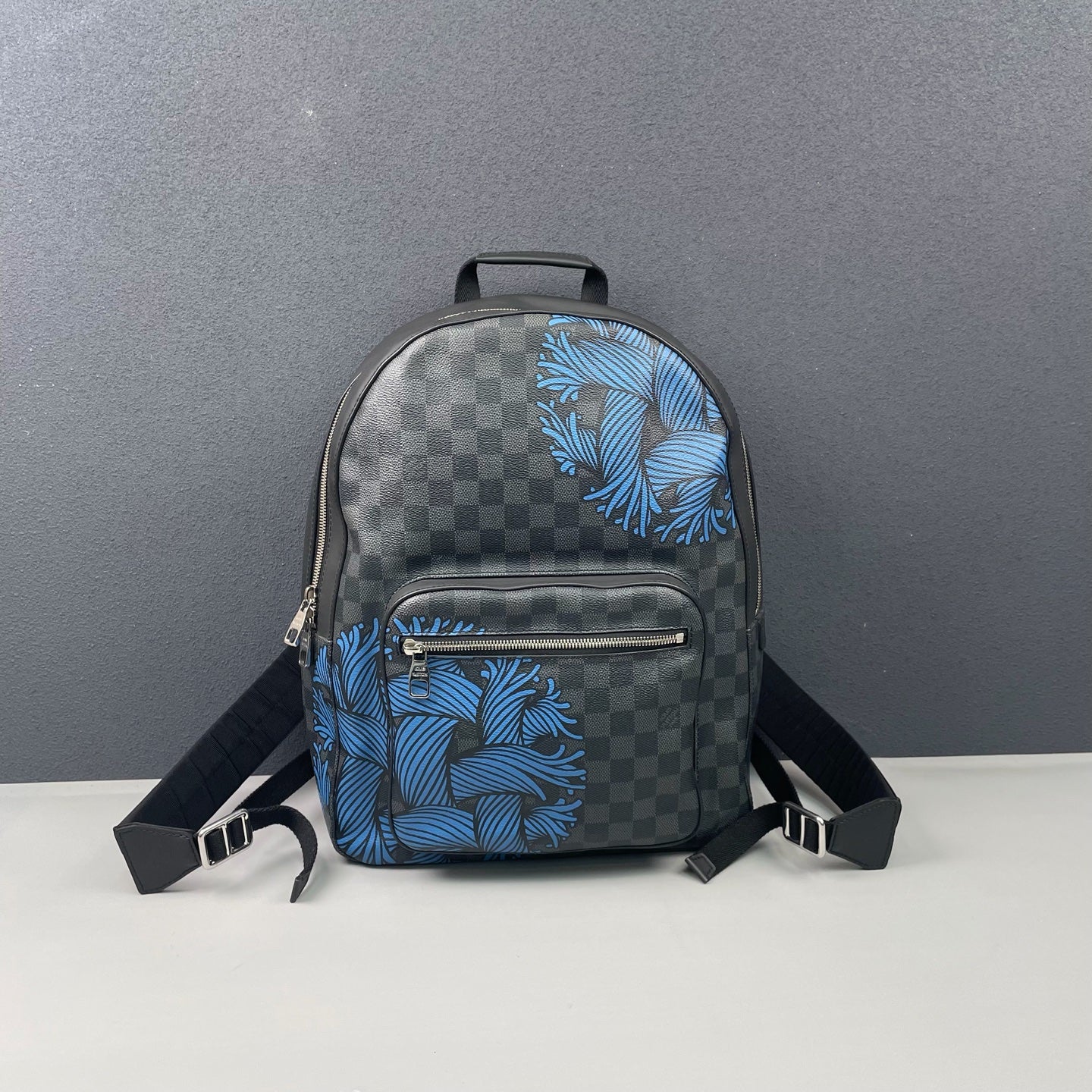 Louis Vuitton - Limited Edition Hiroshi Fujiwara Rope Knot Damier Graphite Backpack - Damier Graphite coated canvas with leather trim - Grey and Blue - (medium)
