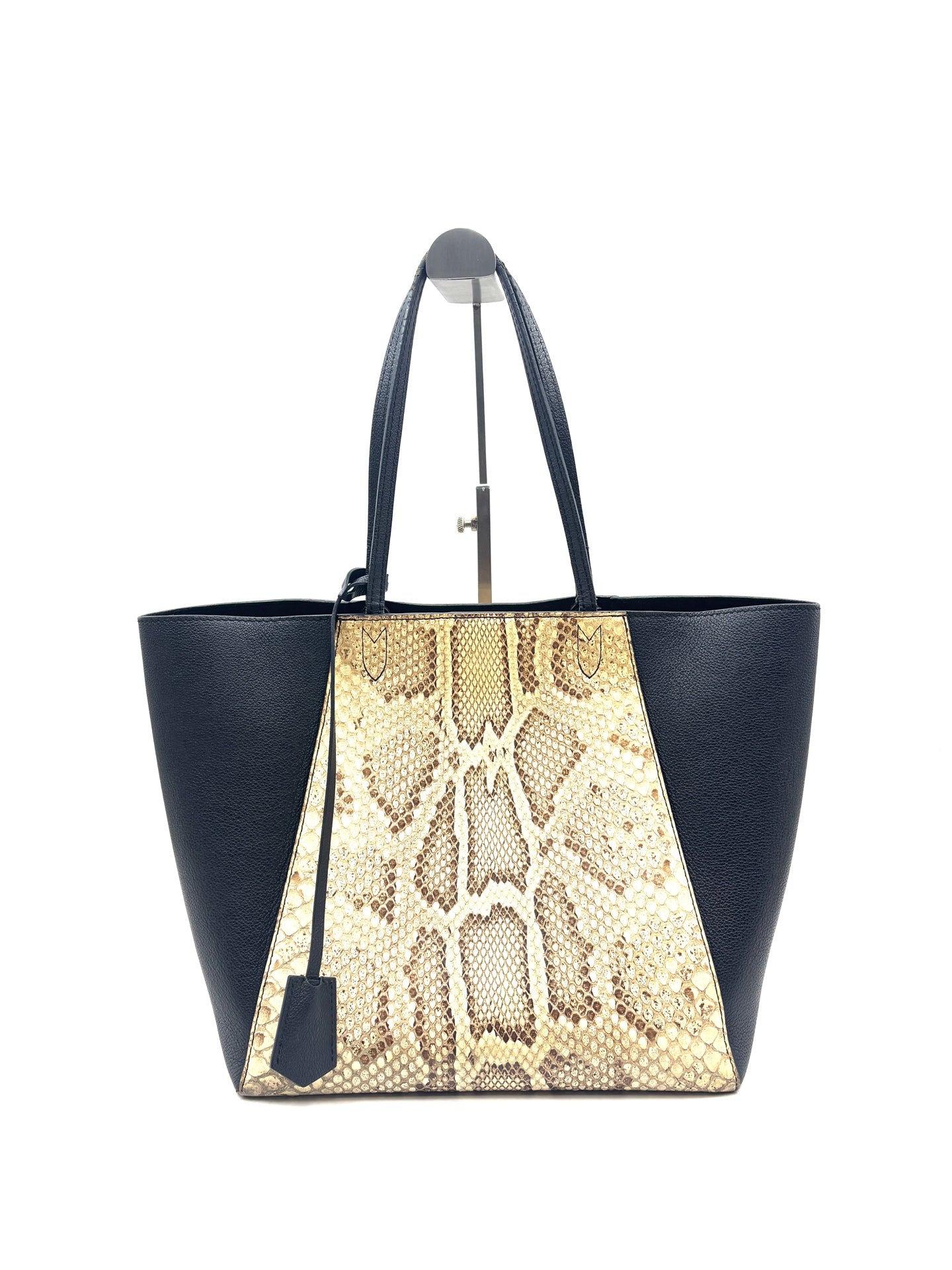 Louis Vuitton - Lockme Snakeskin Patchwork Tote - Grained leather and python skin - Black and Beige - (medium)