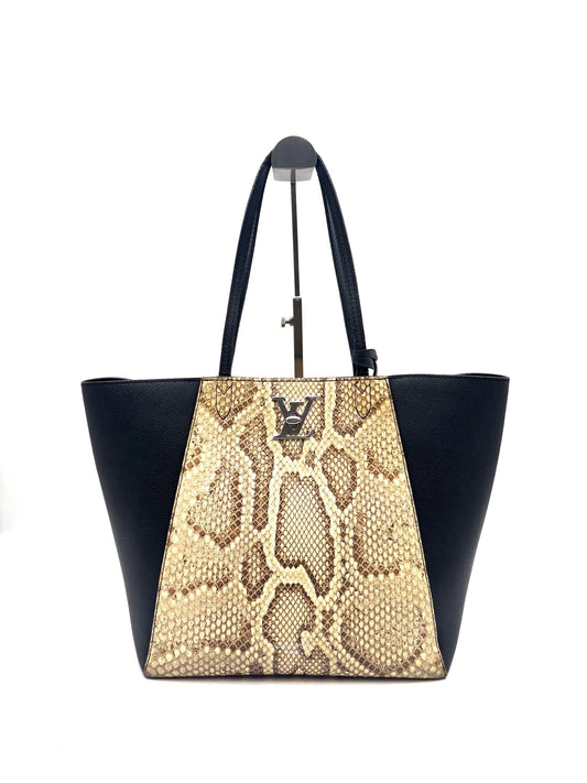Louis Vuitton - Lockme Tote - Grained leather and python exotic leather - Black and Beige - (Medium)