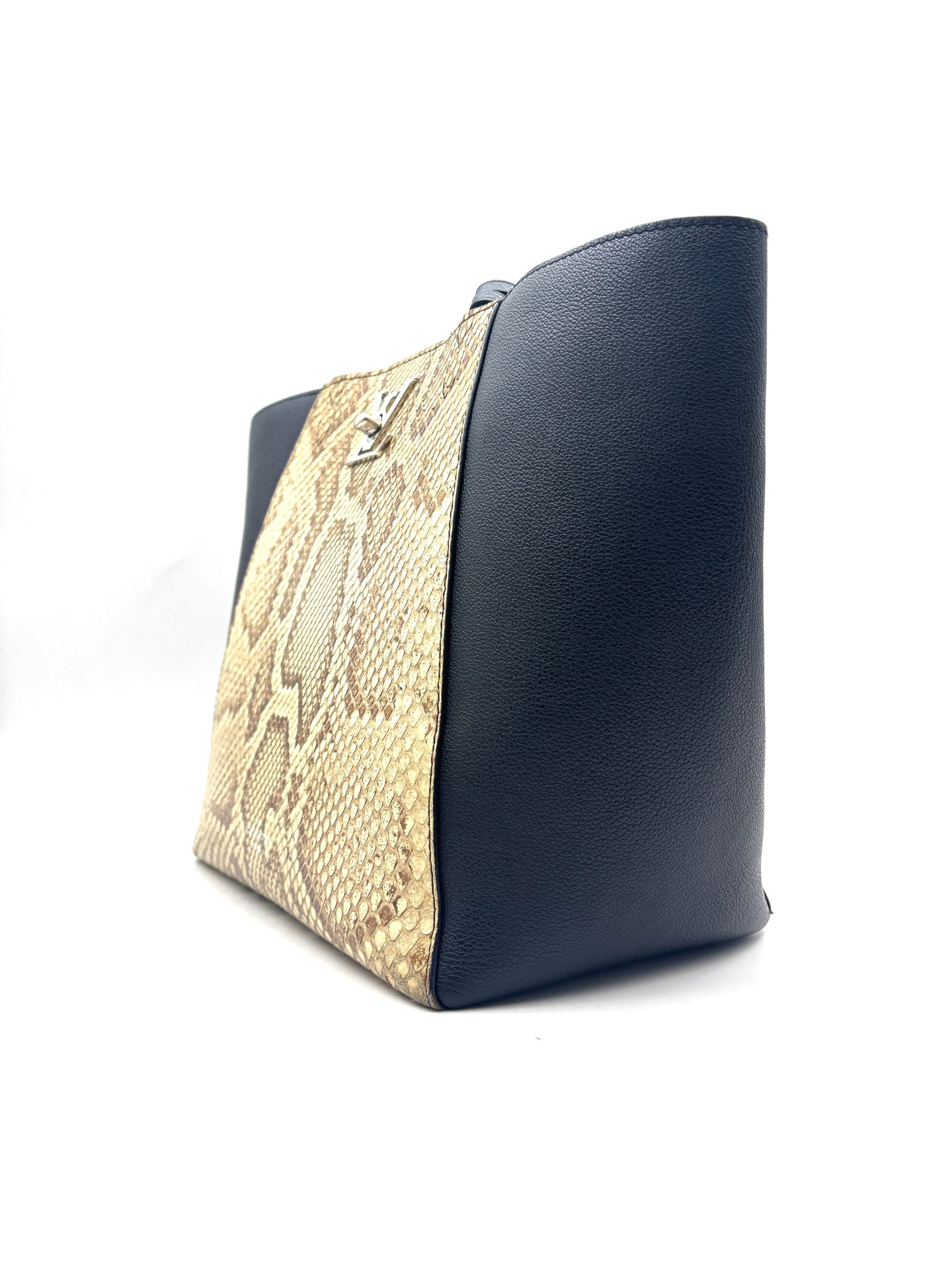 Louis Vuitton - Lockme Tote - Grained leather and python exotic leather - Black and Beige - (Medium)