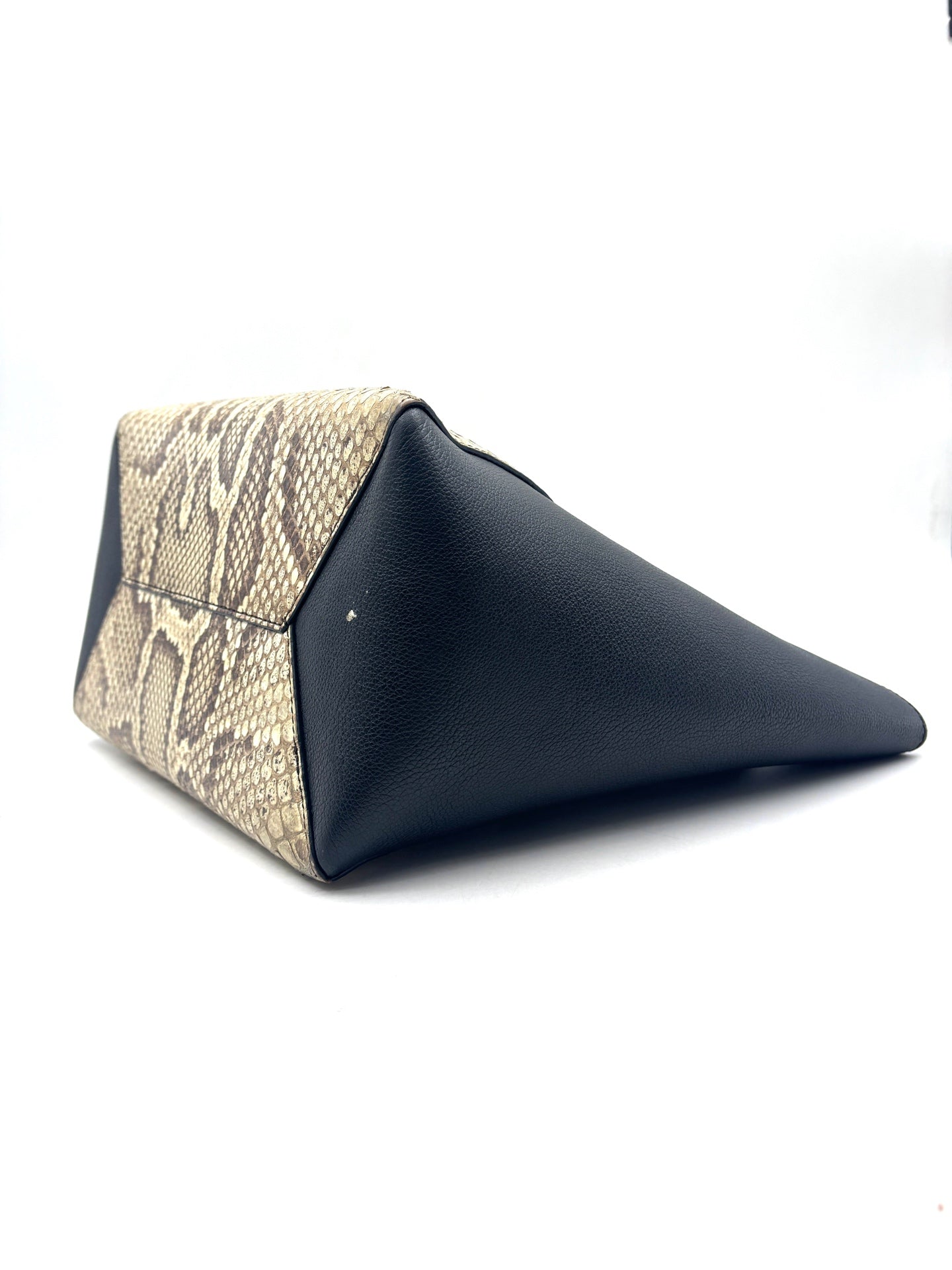 Louis Vuitton - Lockme Tote - Grained leather and python exotic leather - Black and Beige - (Medium)