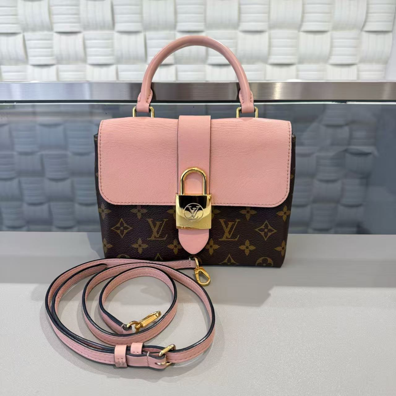 Louis Vuitton - Locky BB - Monogram coated canvas and calfskin leather - Brown and Pink with Gold-Tone Hardware - (mini)