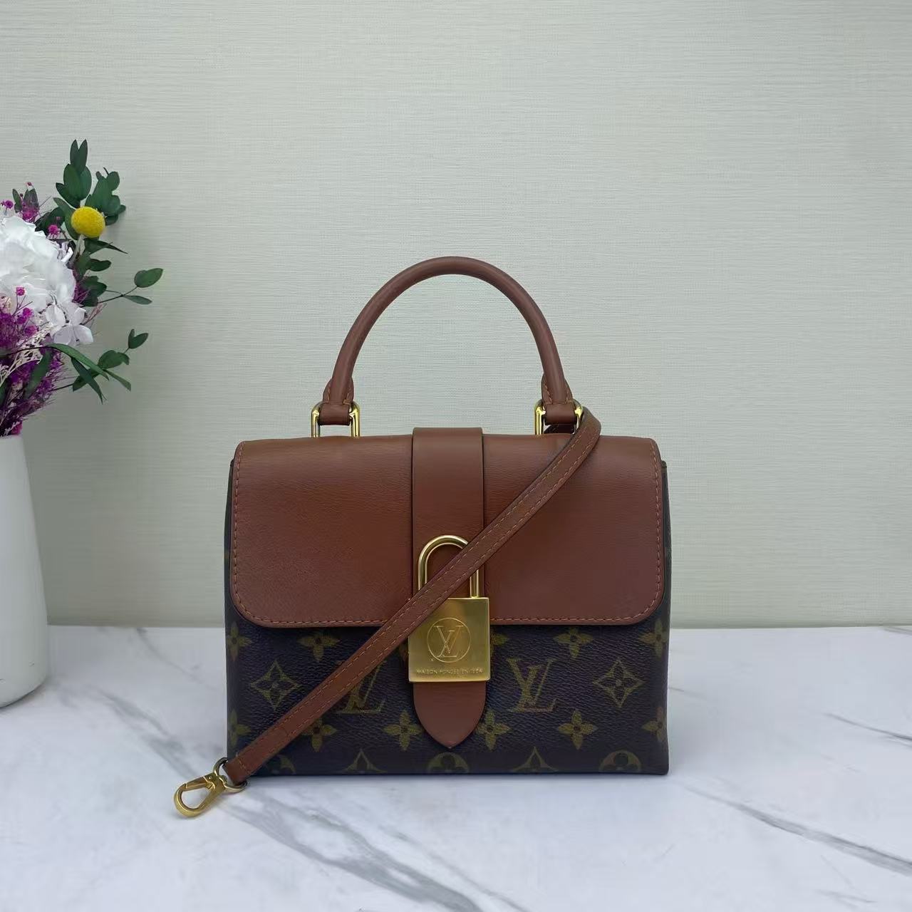 Louis Vuitton - Locky BB - Monogram coated canvas with smooth leather trim - Brown and Caramel with Gold-tone Hardware - (mini)