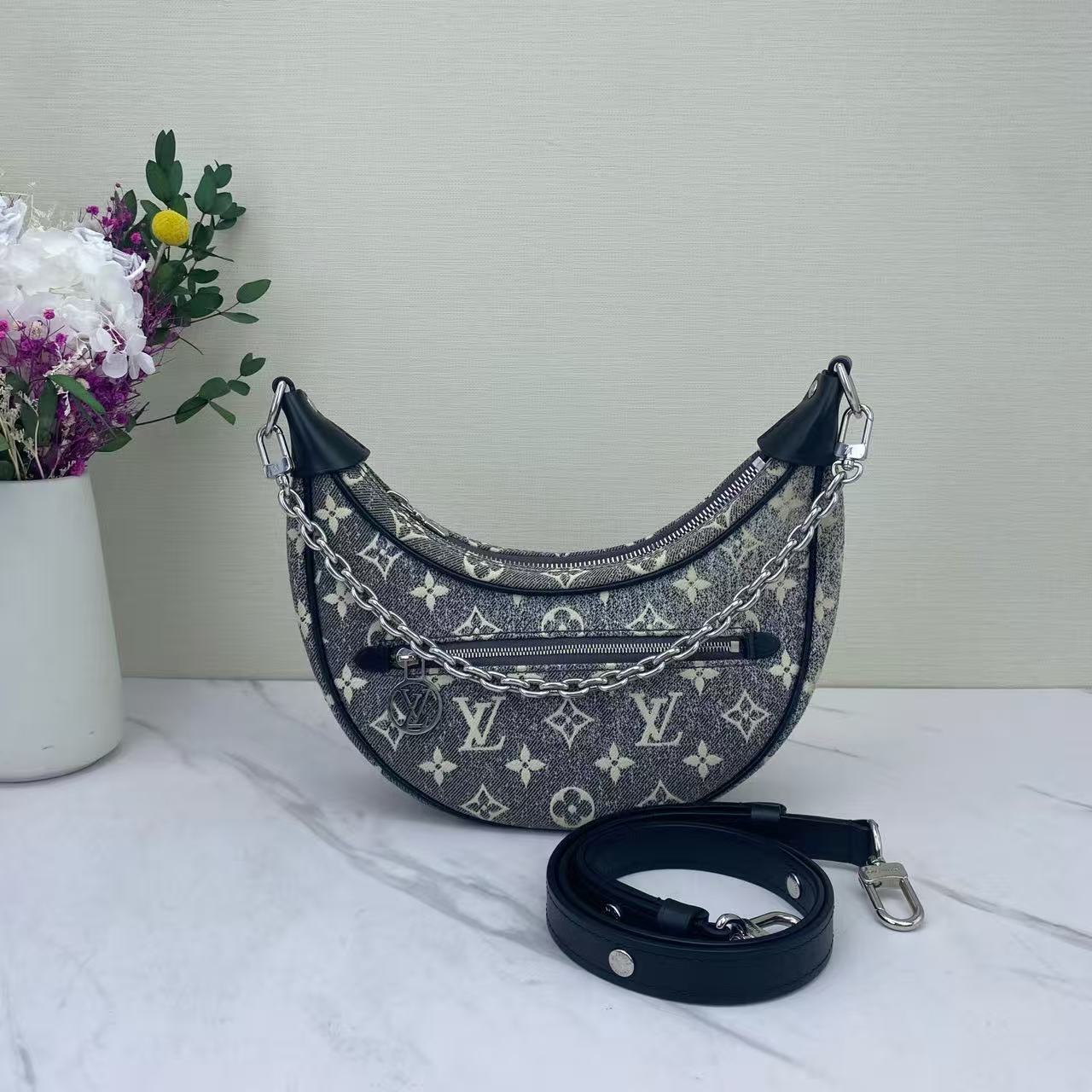 Louis Vuitton - Loop Hobo - Denim canvas - Blue - (small)