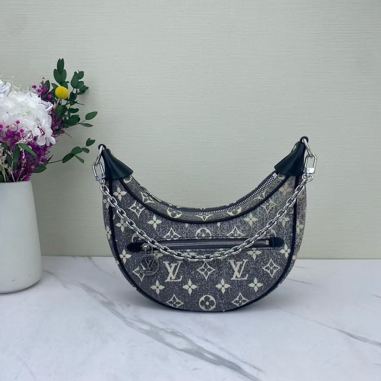 Louis Vuitton - Loop Hobo - Denim canvas - Blue - (small)