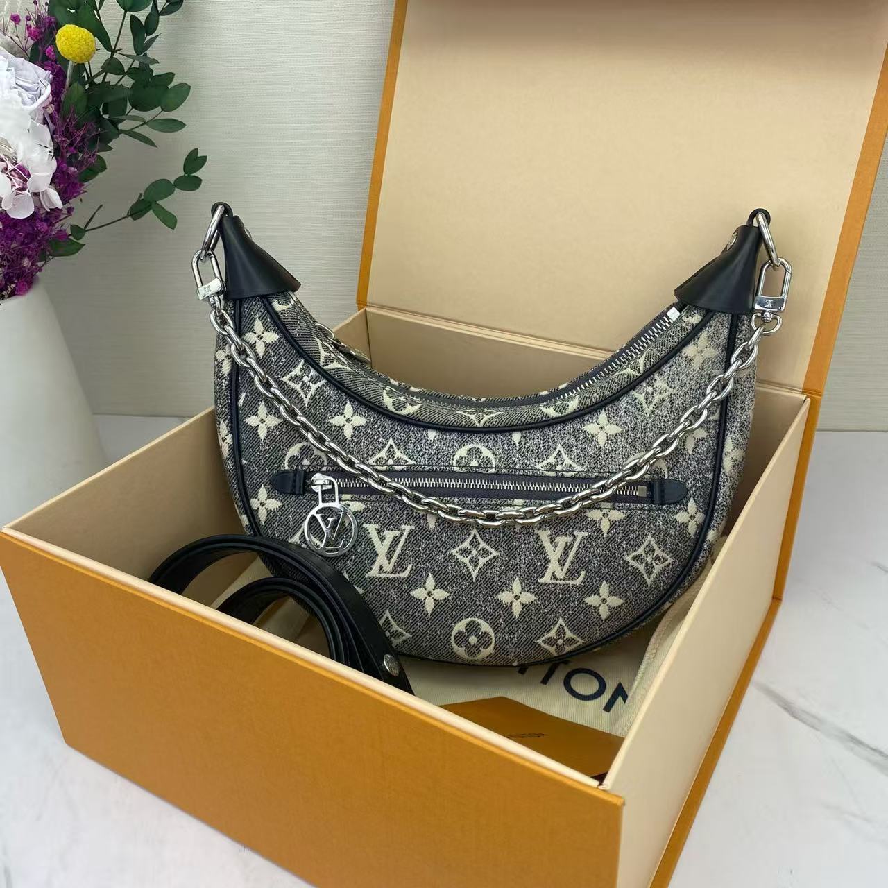 Louis Vuitton - Loop Hobo - Denim canvas - Blue - (small)