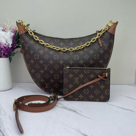 Louis Vuitton - Loop - Monogram coated canvas with natural cowhide leather trim - Brown with natural leather trim and gold-tone hardware - (large)