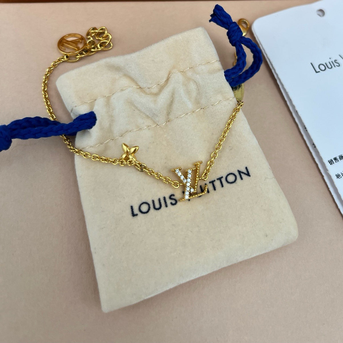 Louis Vuitton - LV Blooming Strass Bracelet - Gold-tone metal with crystal embellishments - Gold - (15 cm)