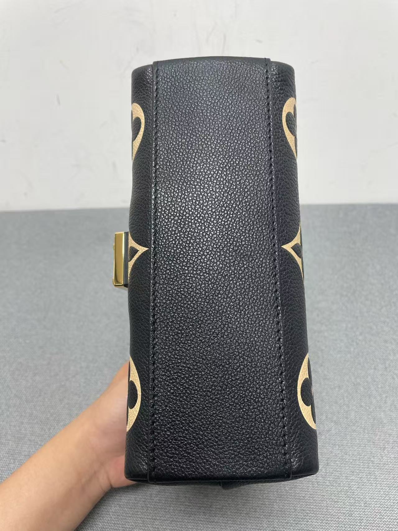 Louis Vuitton - Madeleine Small - Grained leather - Black with Beige motifs and Red interior - (Small)