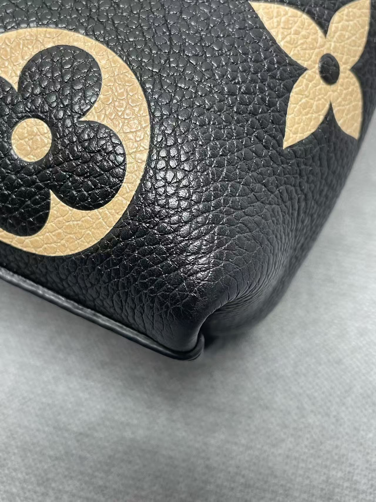 Louis Vuitton - Madeleine Small - Grained leather - Black with Beige motifs and Red interior - (Small)