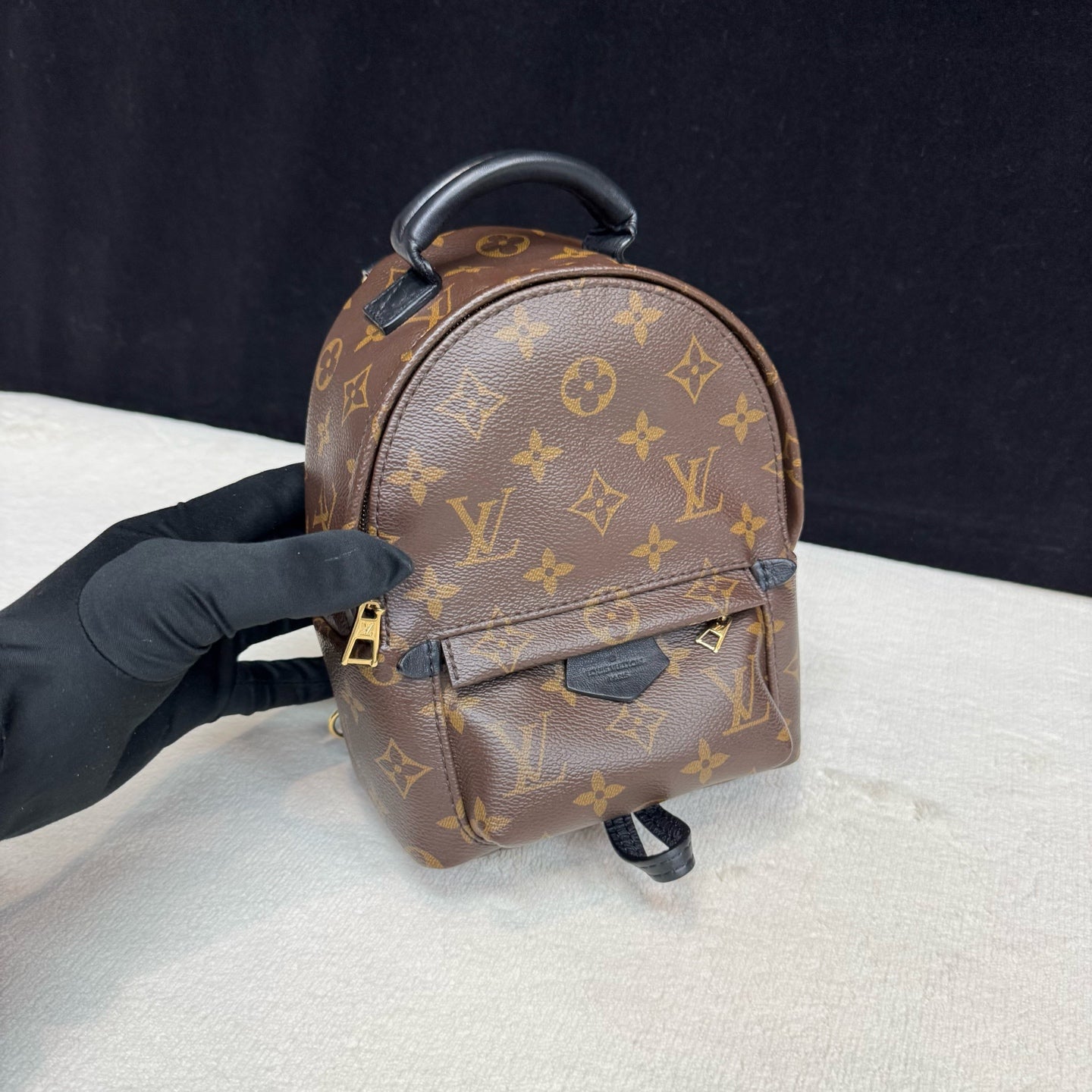 Louis Vuitton - Mini Backpack - Monogram coated canvas with leather trim - Brown with black accents - (mini)