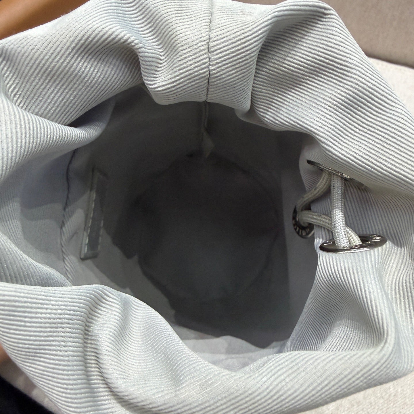 Louis Vuitton - Mini Bucket Bag - Grained leather with Monogram embossing and coated canvas band - Grey with Yellow accent - (mini)