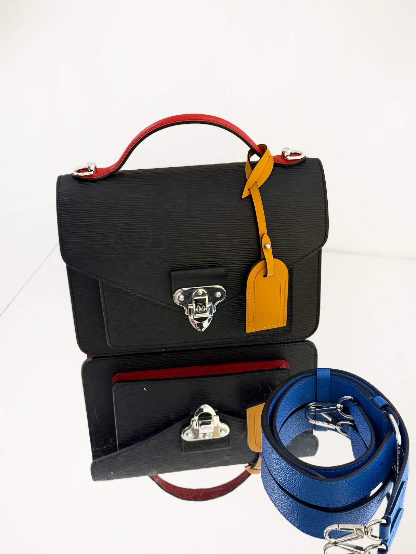 Louis Vuitton - Monceau Messenger Bag - Epi leather - Black with Red and Blue accents - (Medium)
